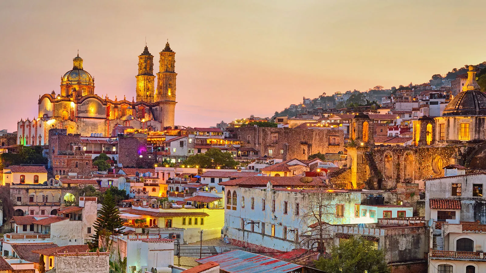 Blick auf Mexiko Stadt bei Nacht