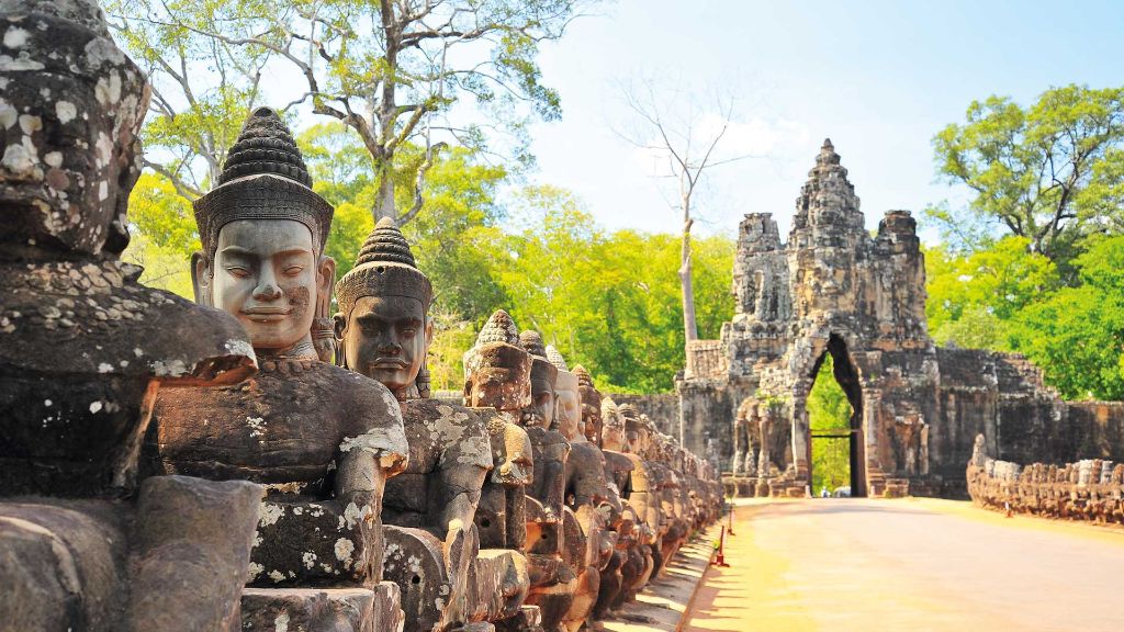 Vietnam und Kambodscha Steintor von Angkor Thom