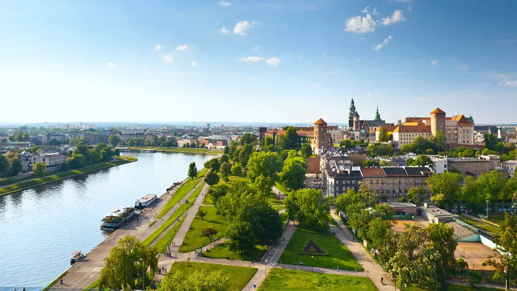 Polen Krakau & Schlesien - Tagespanorama von Krakau, Polen, mit Wawel-Schloss