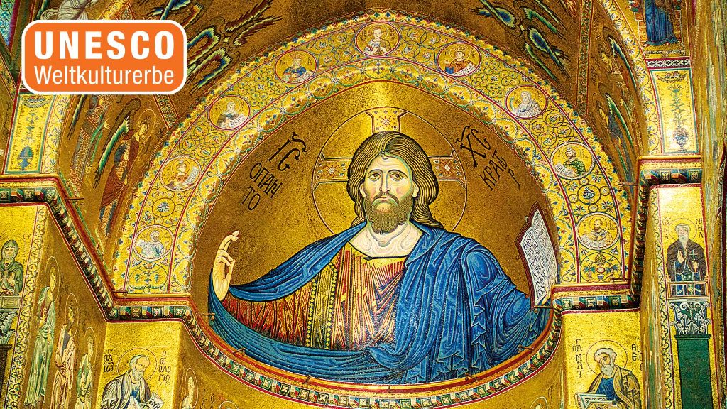 Italien Reise Sizilien und die Liparischen Inseln - Goldmosaike im Dom von Monreale