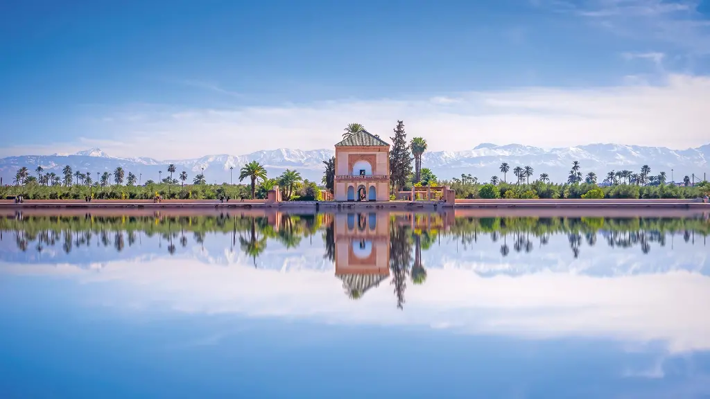 Marokko Saadian-Pavillon in den Menara-Gärten von Marrakesch