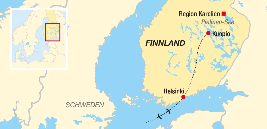 Finnland Reiseverlaufskarte