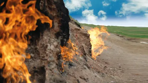Yanardag, der brennende Berg mit Flammen-placeholder