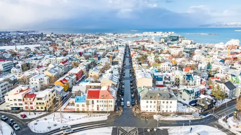 Zentrum von Reykjavík die Hauptstadt von Island-placeholder